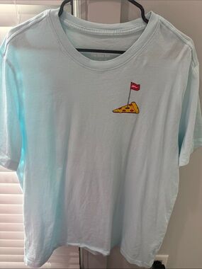 Nike Light Blue Tee with Pizza Flag Graphic